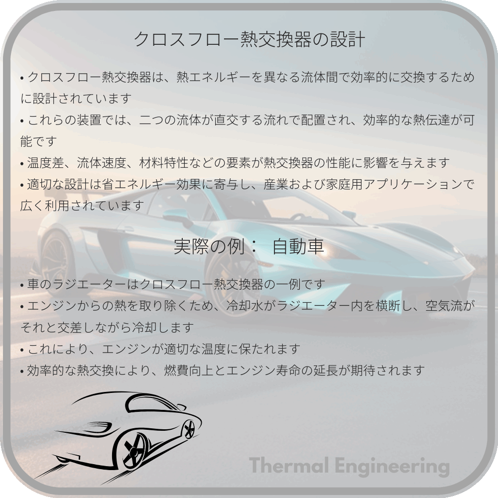 クロスフロー熱交換器の設計
