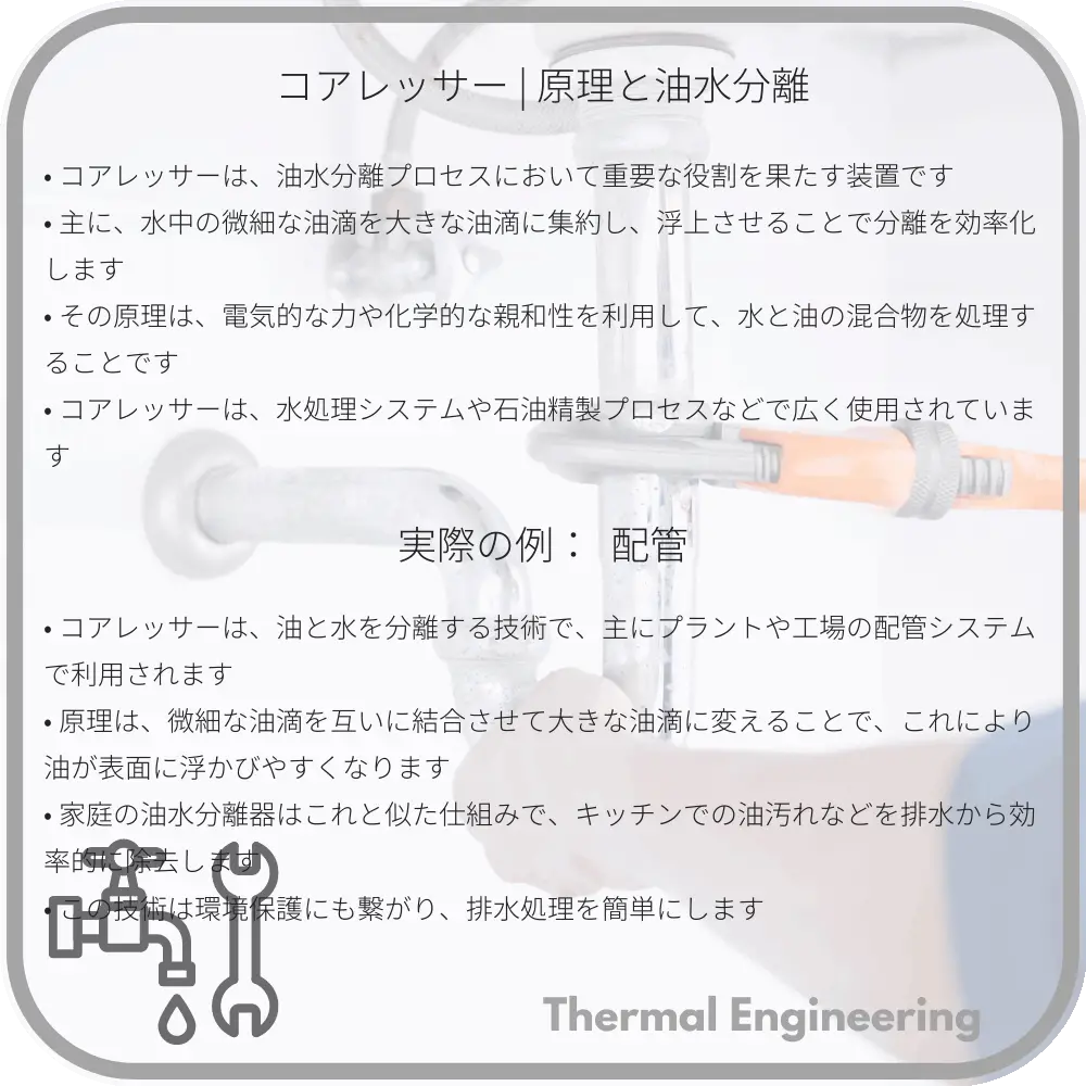 コアレッサー | 原理と油水分離