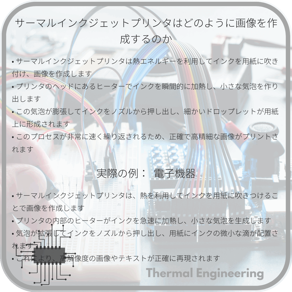 サーマルインクジェットプリンタはどのように画像を作成するのか