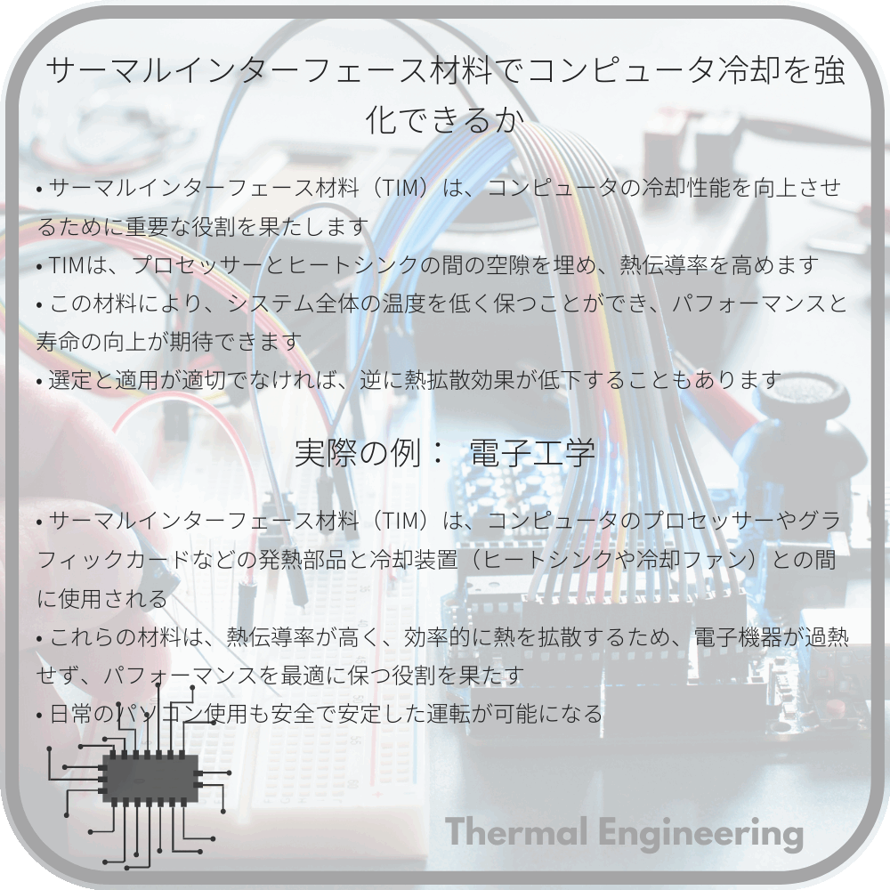 サーマルインターフェース材料でコンピュータ冷却を強化できるか