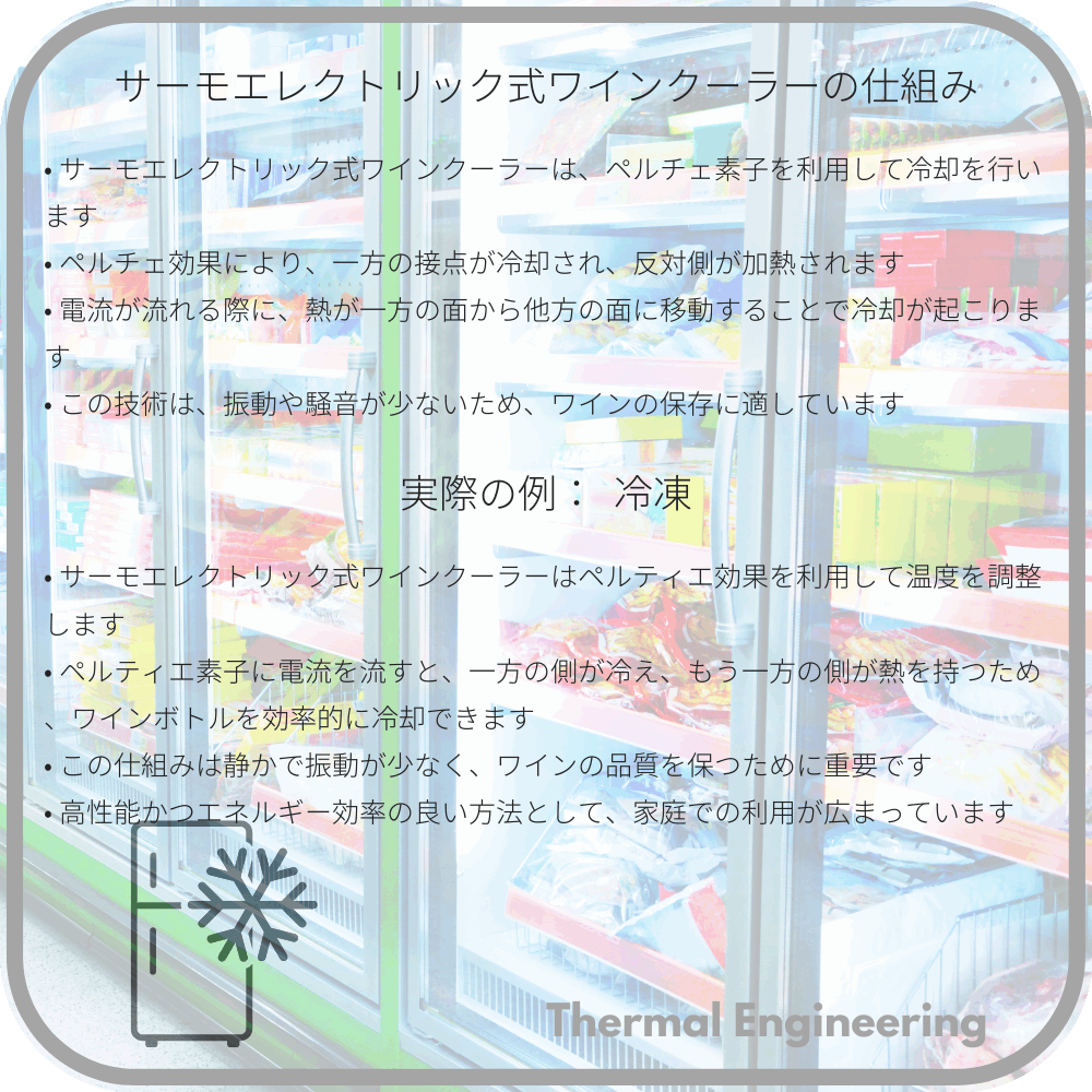 サーモエレクトリック式ワインクーラーの仕組み