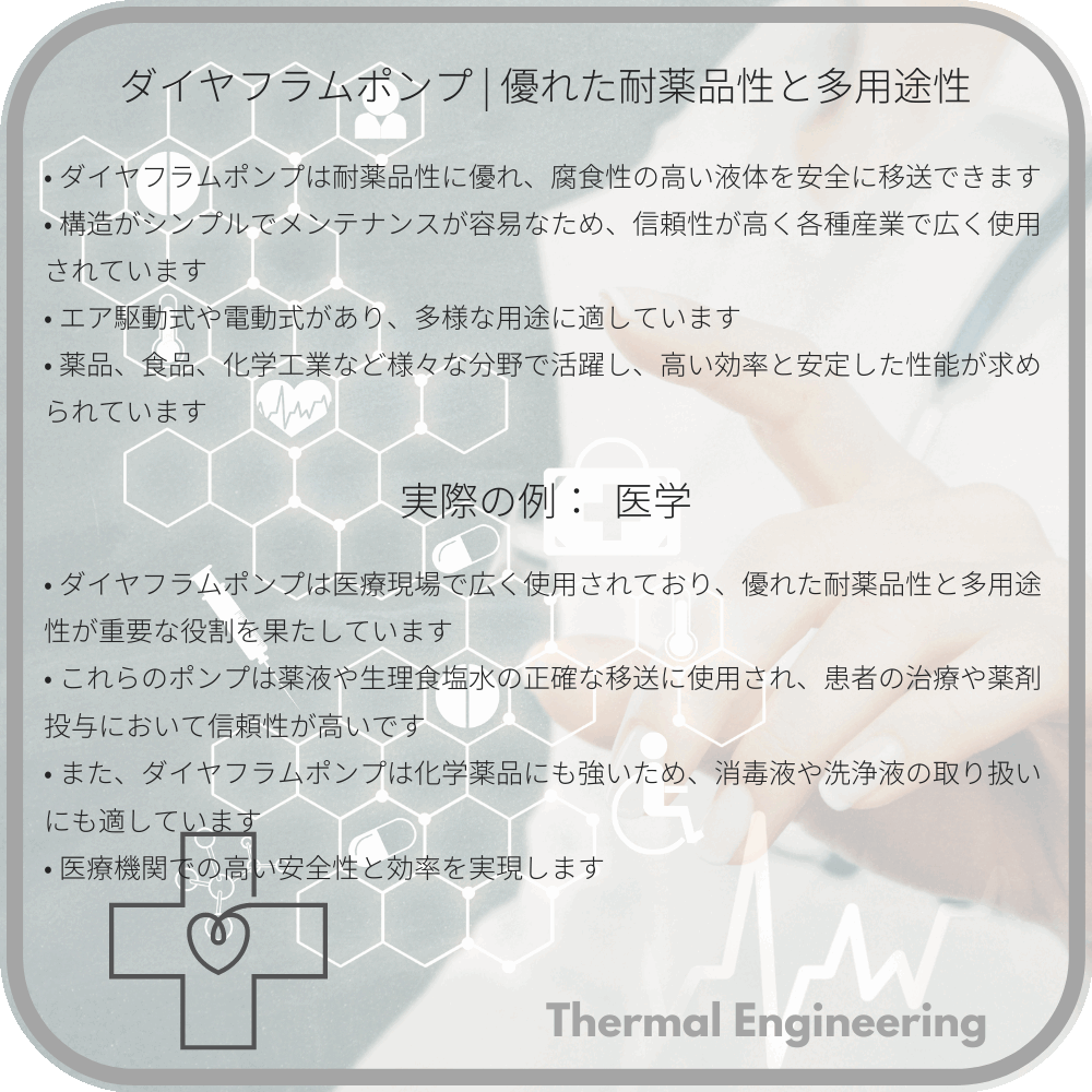 ダイヤフラムポンプ | 優れた耐薬品性と多用途性