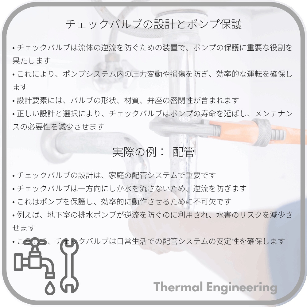チェックバルブの設計とポンプ保護