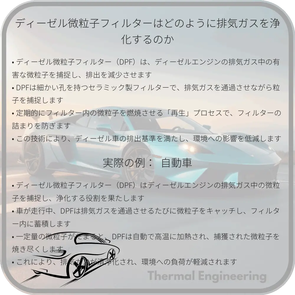 ディーゼル微粒子フィルターはどのように排気ガスを浄化するのか