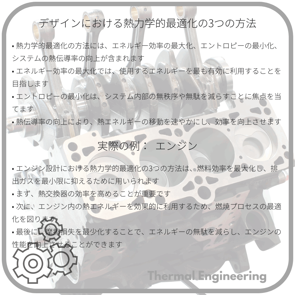 デザインにおける熱力学的最適化の3つの方法