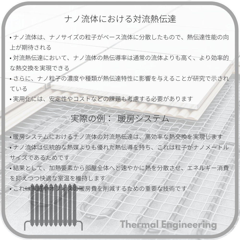 ナノ流体における対流熱伝達