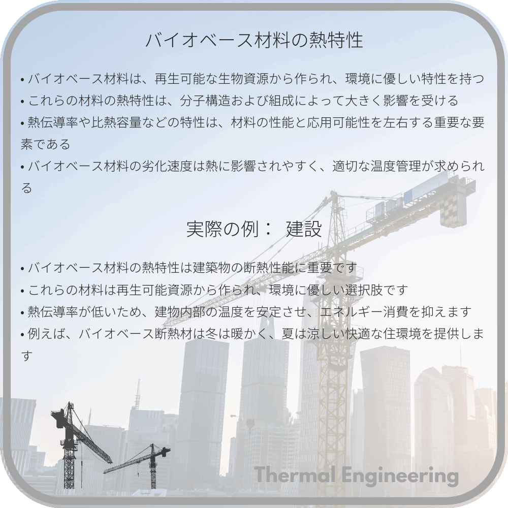 バイオベース材料の熱特性