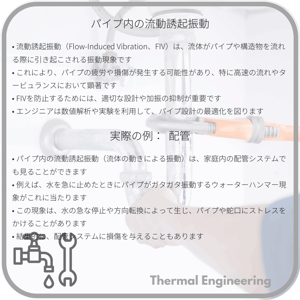 パイプ内の流動誘起振動