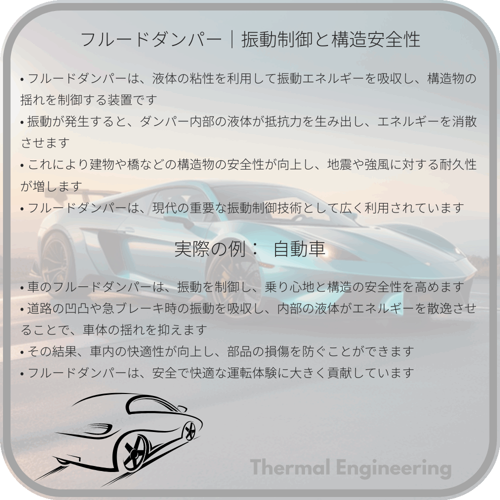フルードダンパー|振動制御と構造安全性