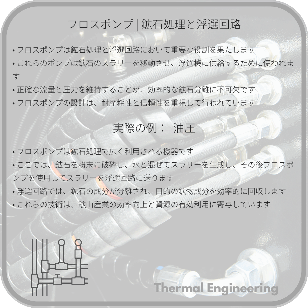 フロスポンプ | 鉱石処理と浮選回路