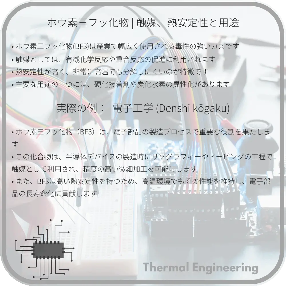 ホウ素三フッ化物 | 触媒、熱安定性と用途