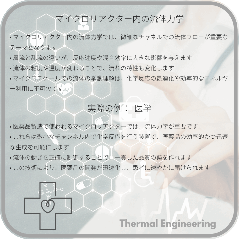 マイクロリアクター内の流体力学
