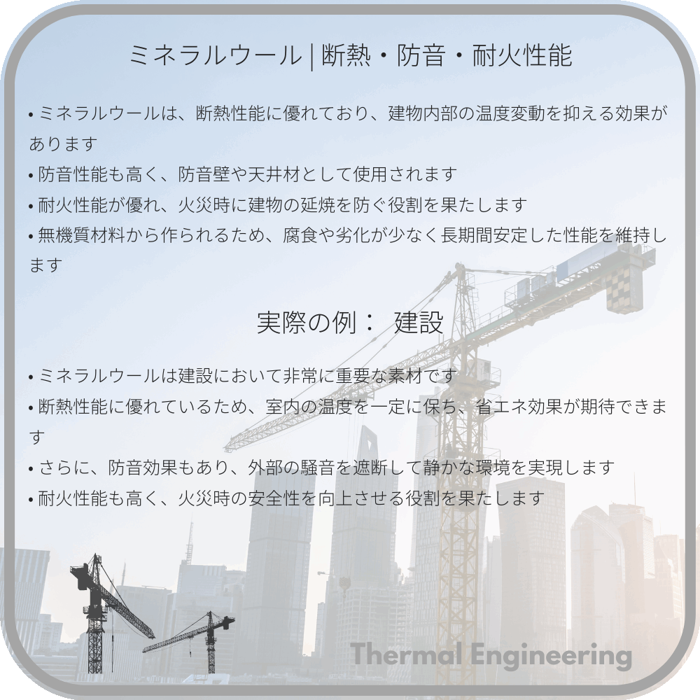 ミネラルウール | 断熱・防音・耐火性能
