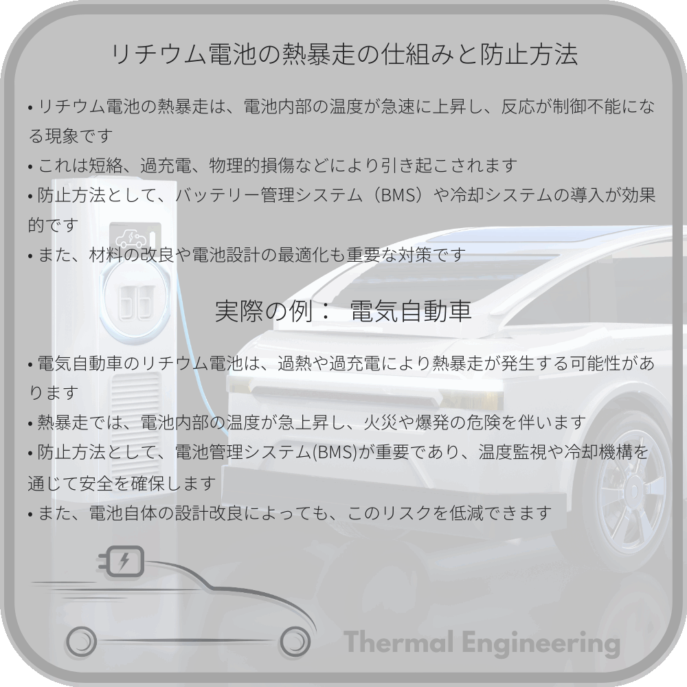 リチウム電池の熱暴走の仕組みと防止方法