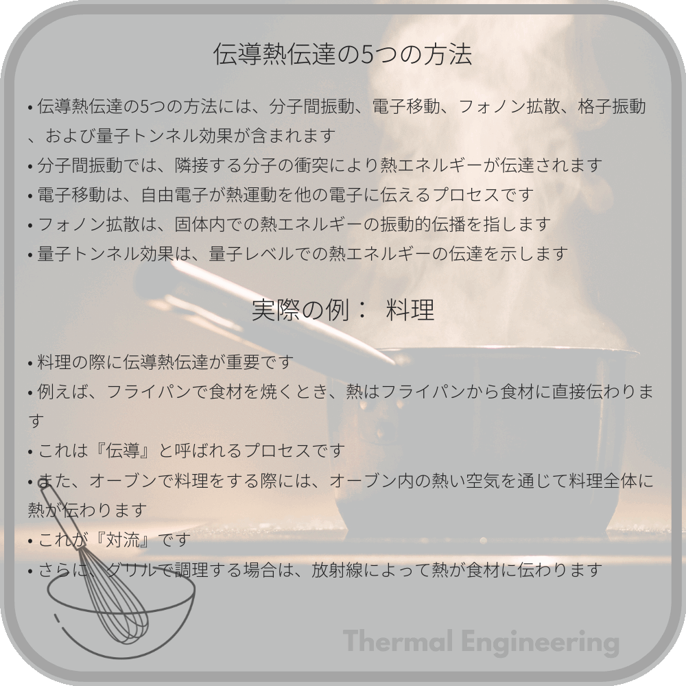 伝導熱伝達の5つの方法