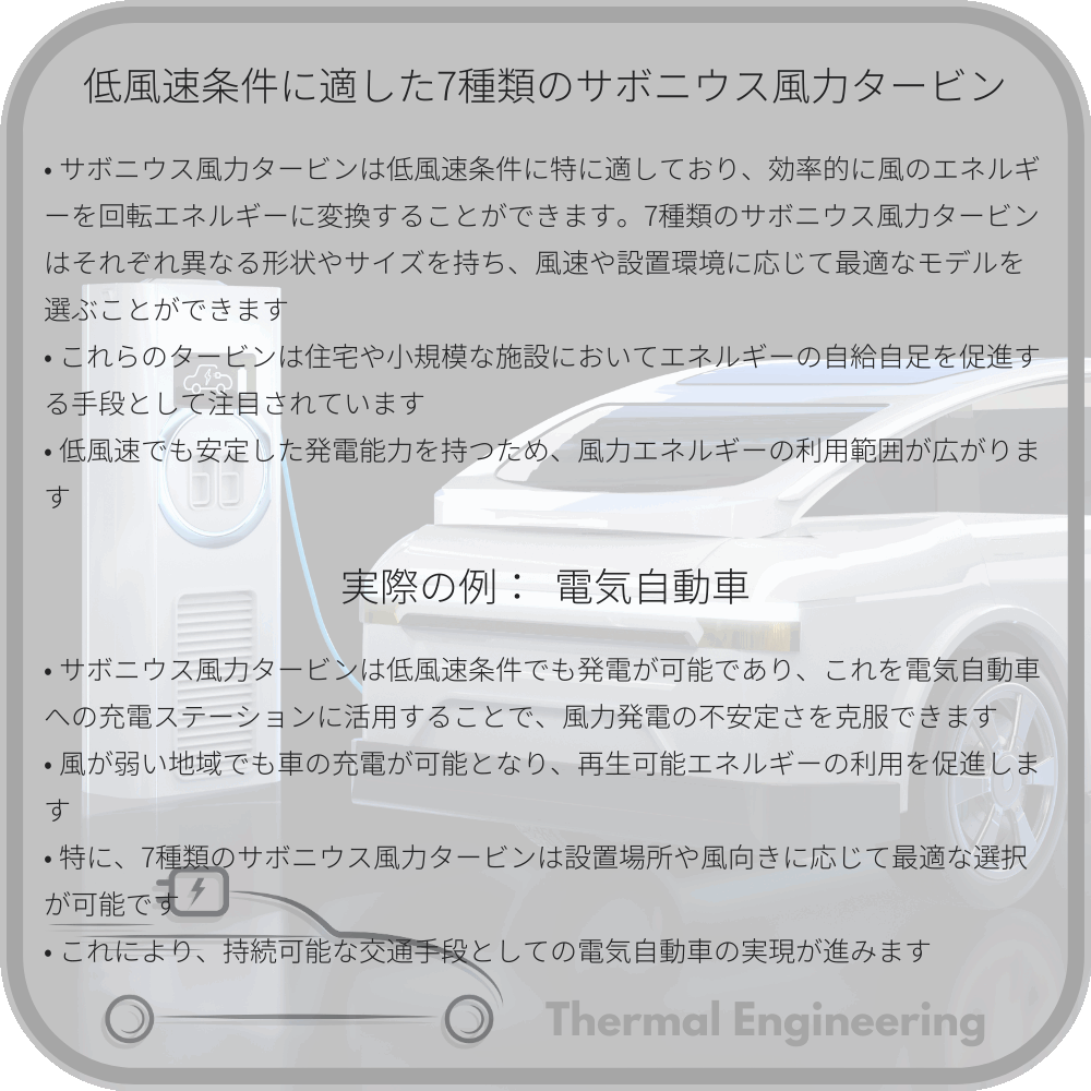 低風速条件に適した7種類のサボニウス風力タービン