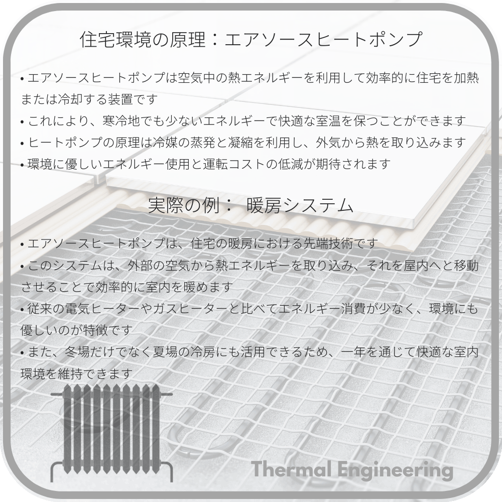 住宅環境の原理:エアソースヒートポンプ