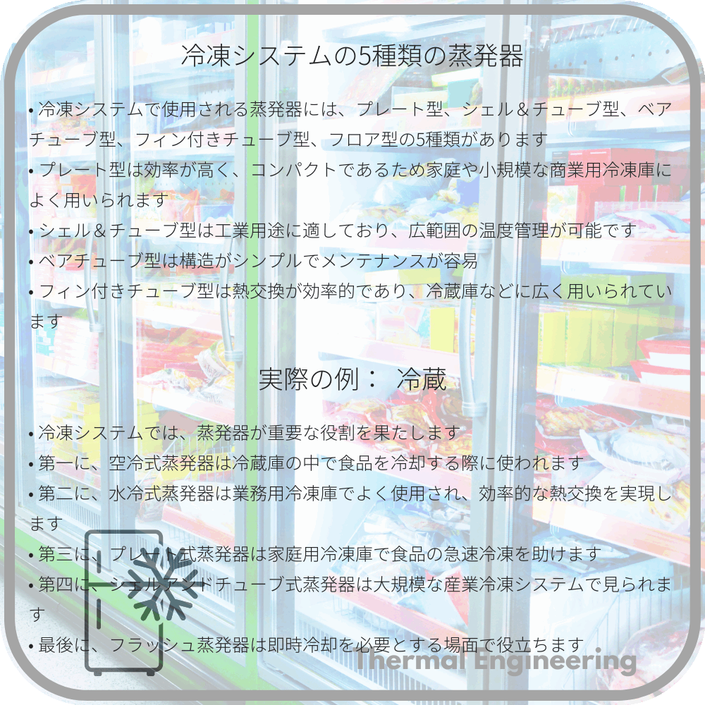 冷凍システムの5種類の蒸発器