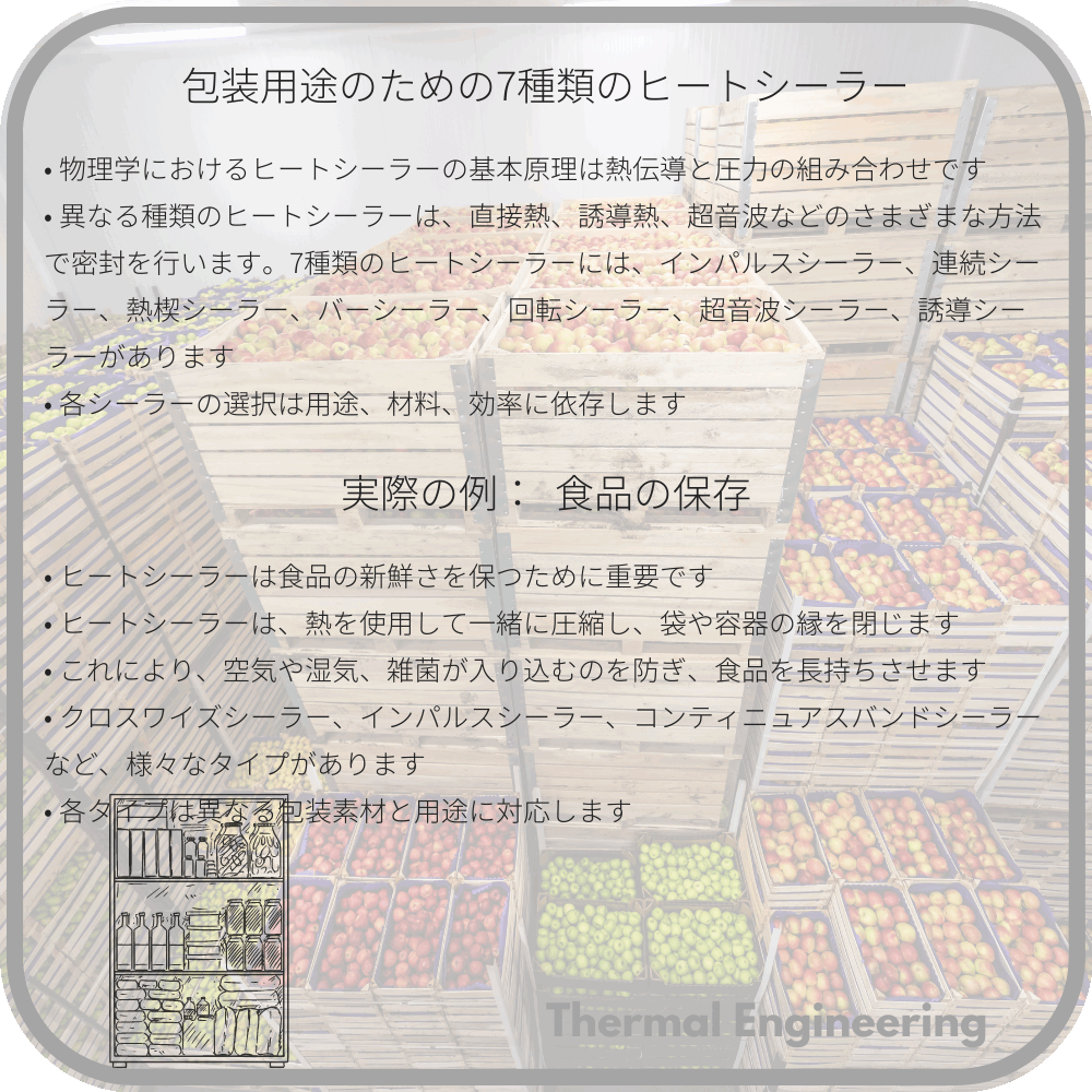 包装用途のための7種類のヒートシーラー