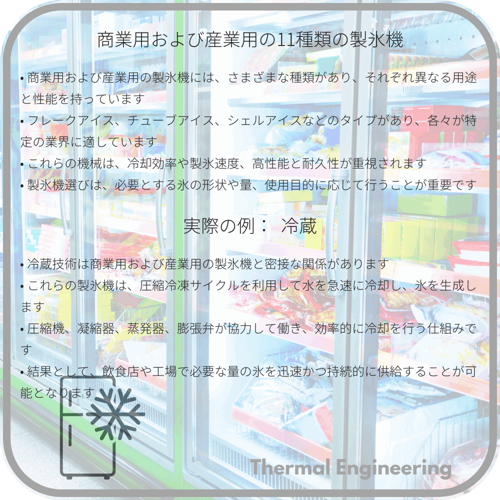 商業用および産業用の11種類の製氷機