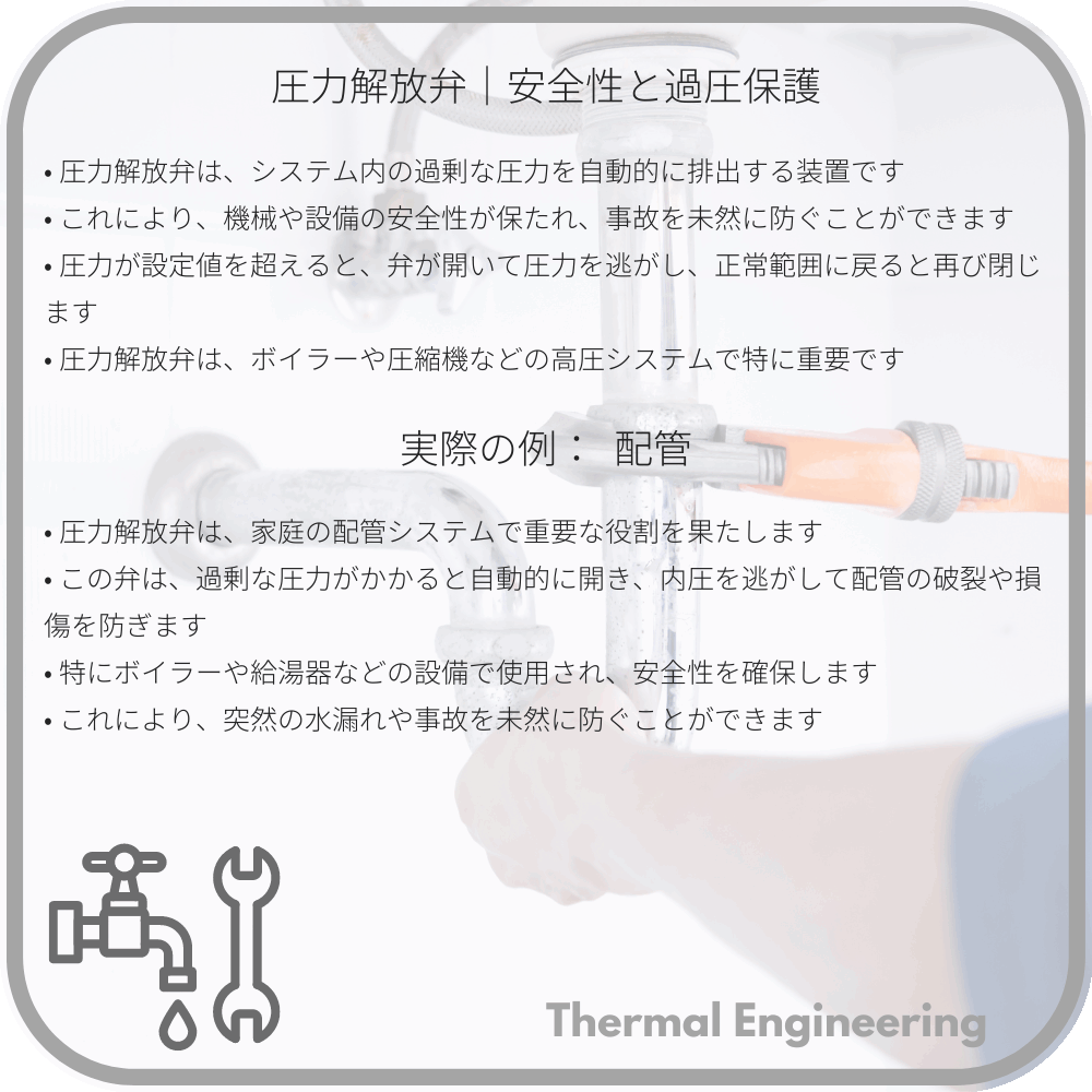 圧力解放弁｜安全性と過圧保護