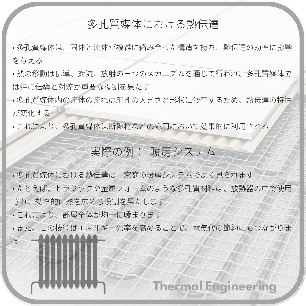 多孔質媒体における熱伝達