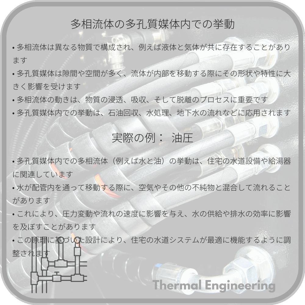 多相流体の多孔質媒体内での挙動