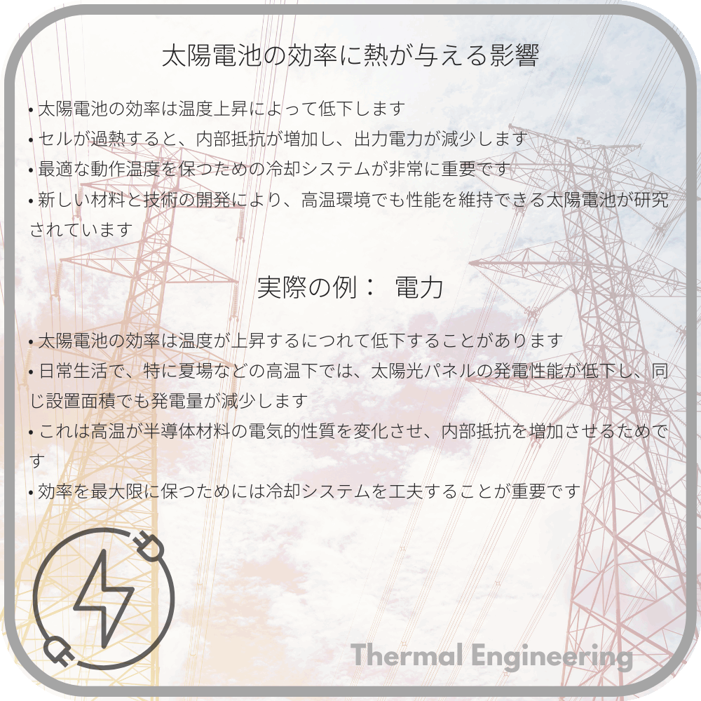太陽電池の効率に熱が与える影響