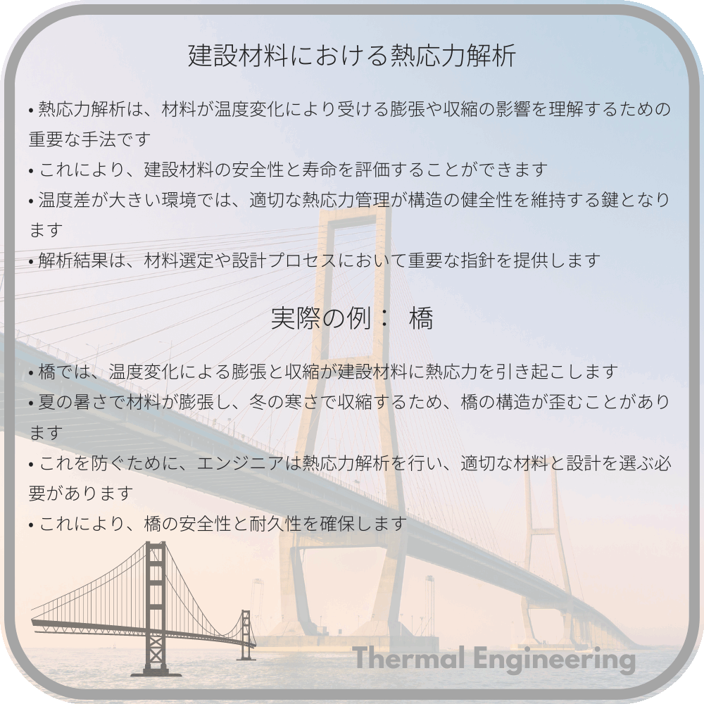 建設材料における熱応力解析