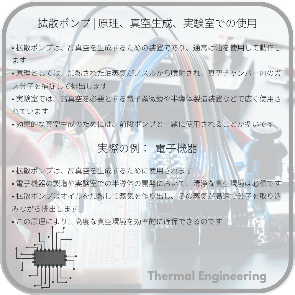 拡散ポンプ | 原理、真空生成、実験室での使用