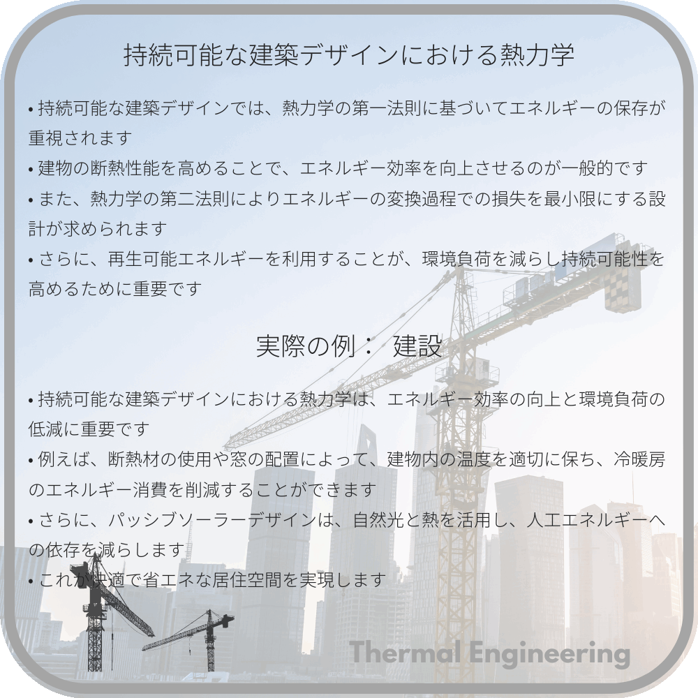 持続可能な建築デザインにおける熱力学