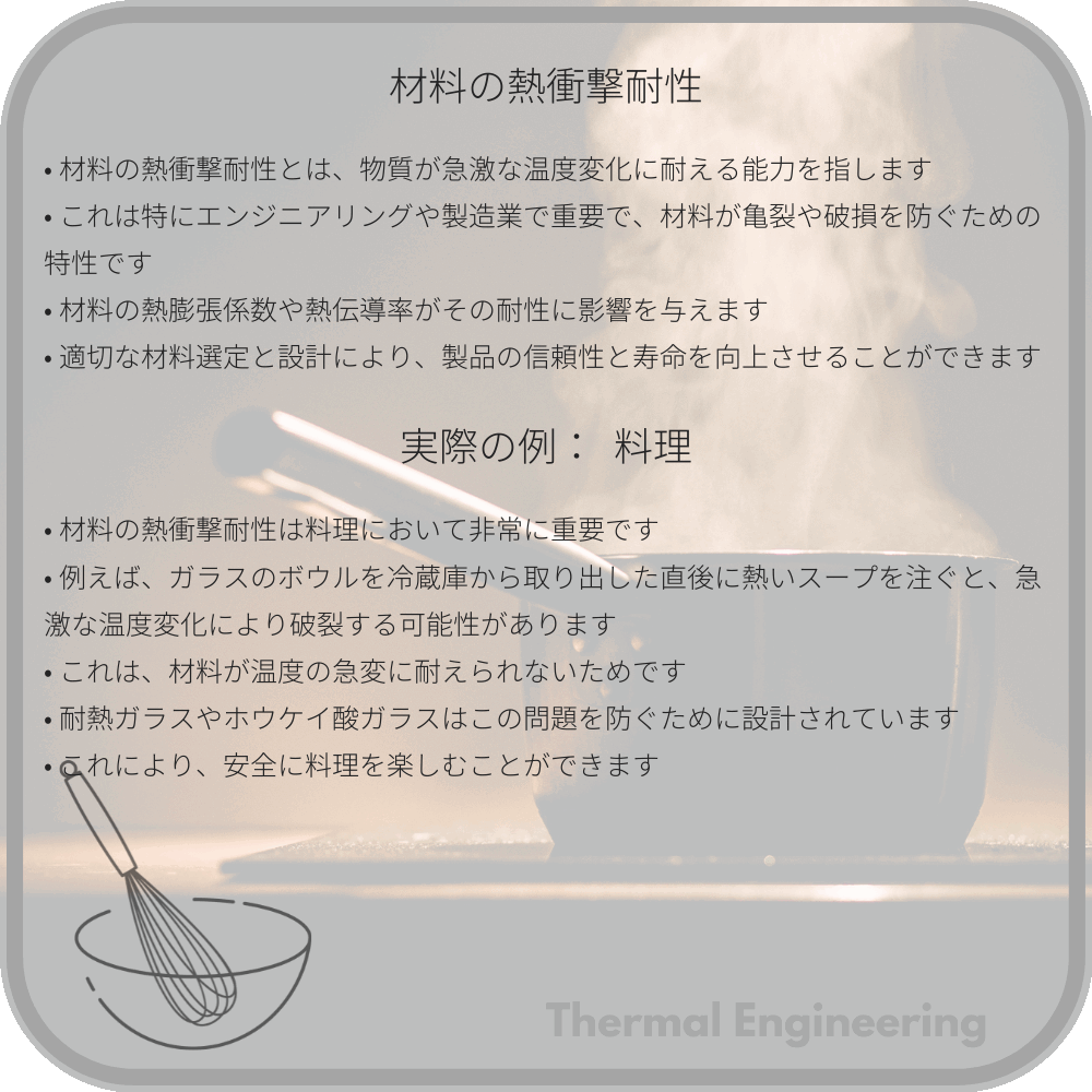 材料の熱衝撃耐性