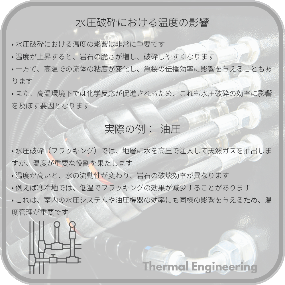 水圧破砕における温度の影響