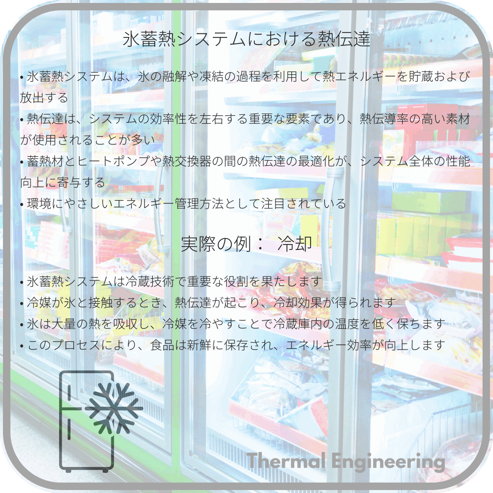 氷蓄熱システムにおける熱伝達