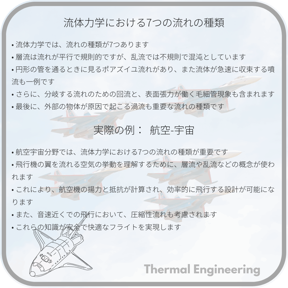 流体力学における7つの流れの種類