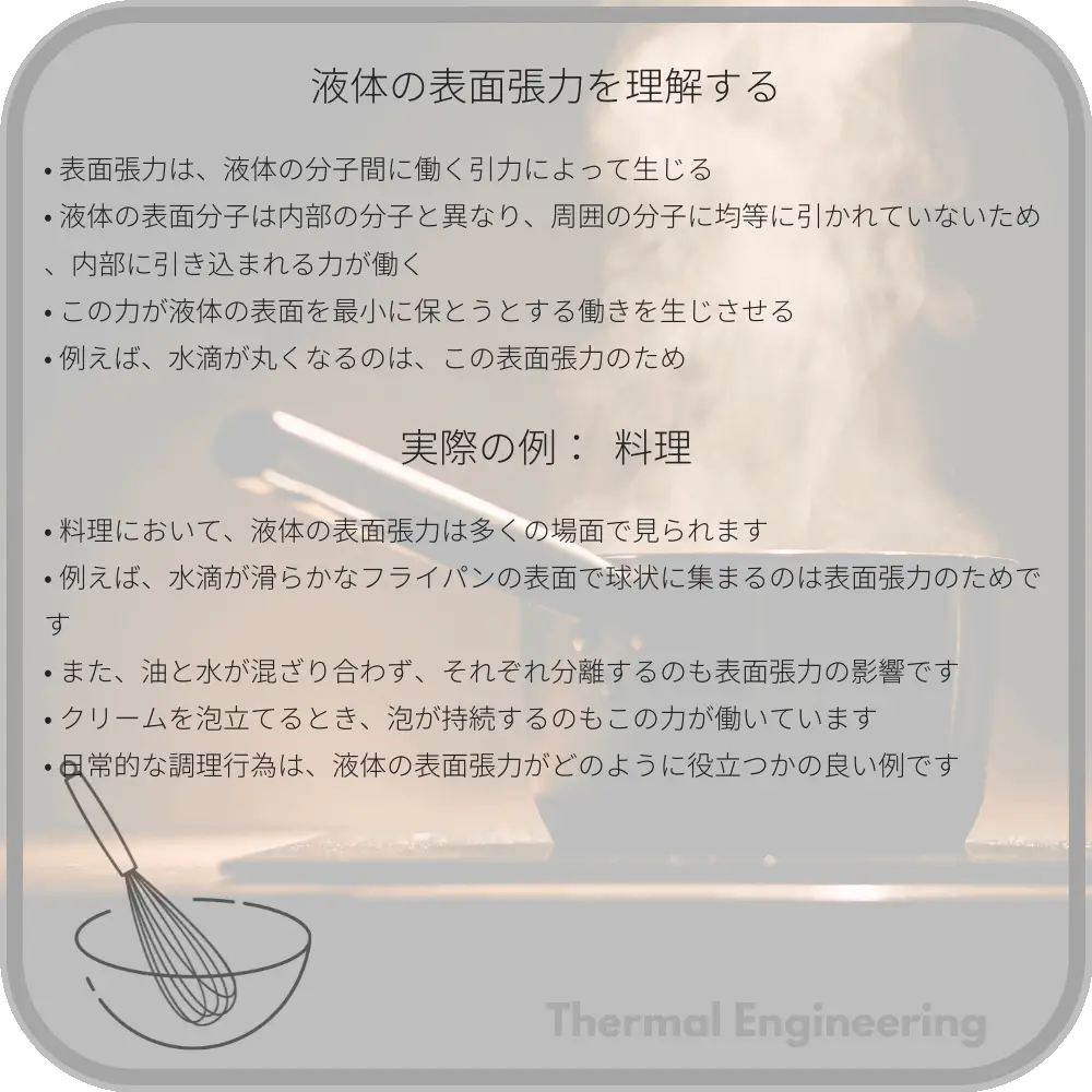 液体の表面張力を理解する