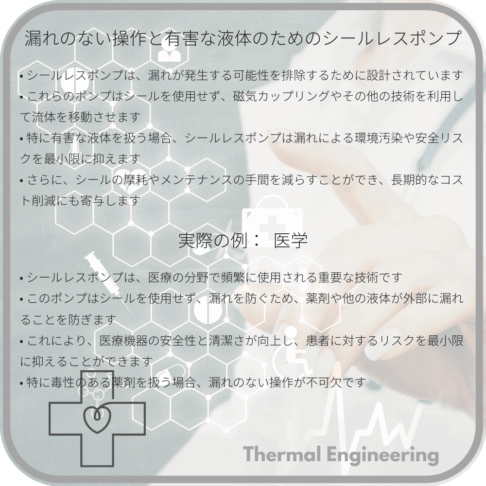 漏れのない操作と有害な液体のためのシールレスポンプ