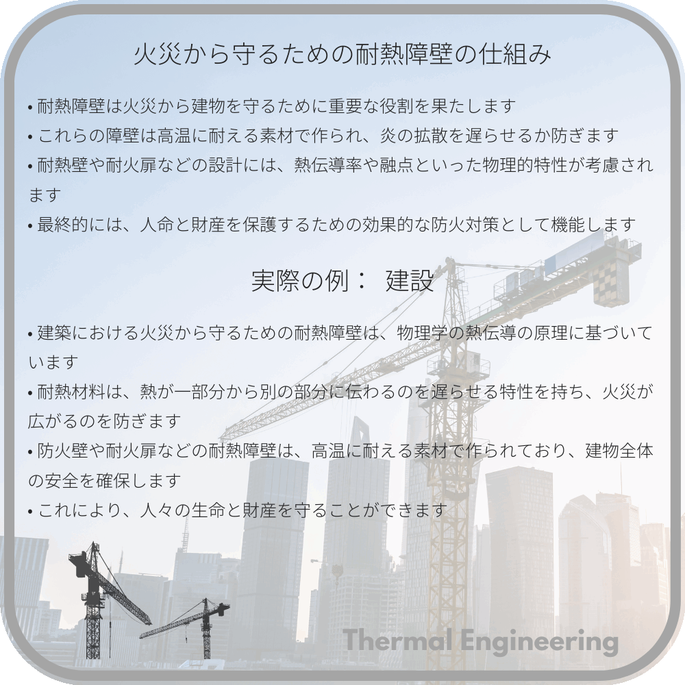 火災から守るための耐熱障壁の仕組み