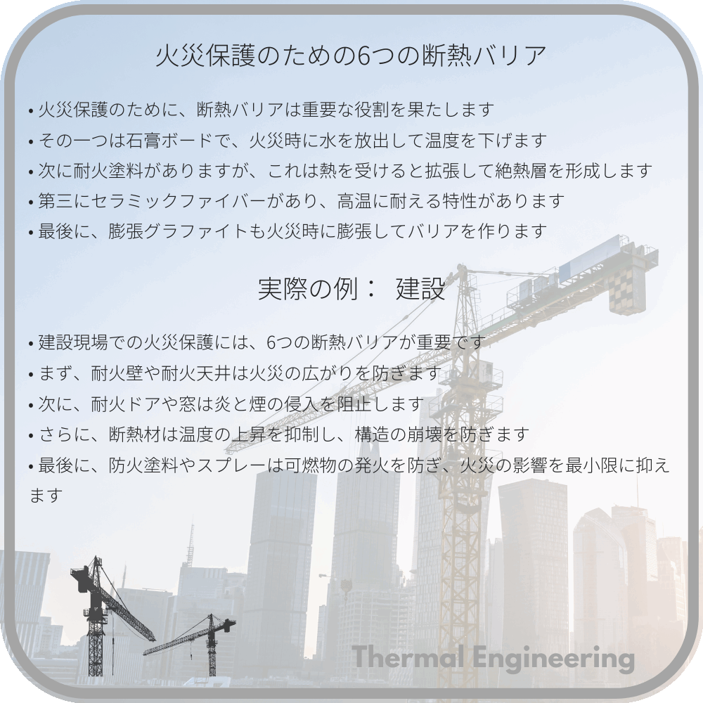 火災保護のための6つの断熱バリア