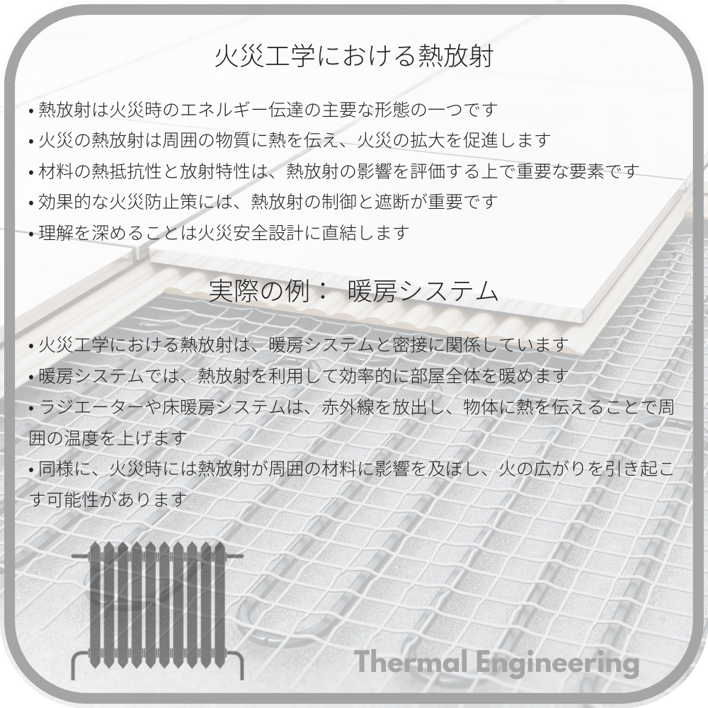火災工学における熱放射