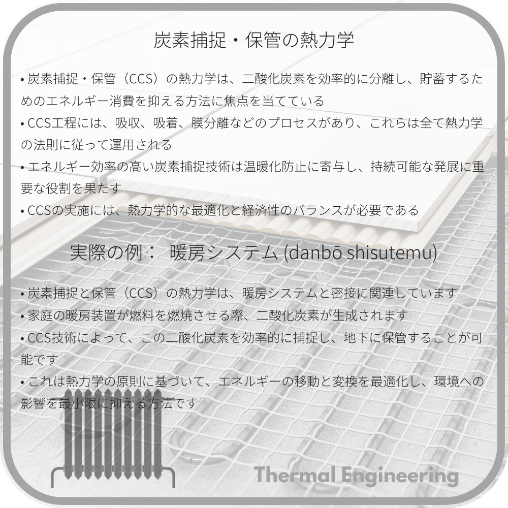炭素捕捉・保管の熱力学