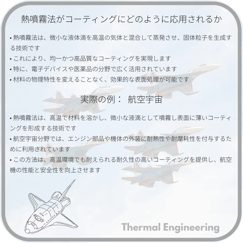熱噴霧法がコーティングにどのように応用されるか