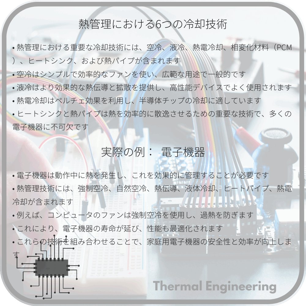 熱管理における6つの冷却技術