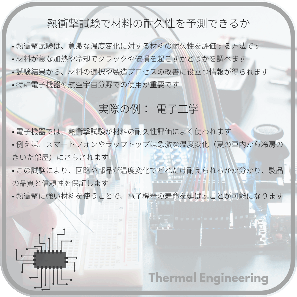 熱衝撃試験で材料の耐久性を予測できるか