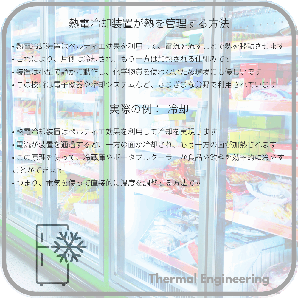 熱電冷却装置が熱を管理する方法