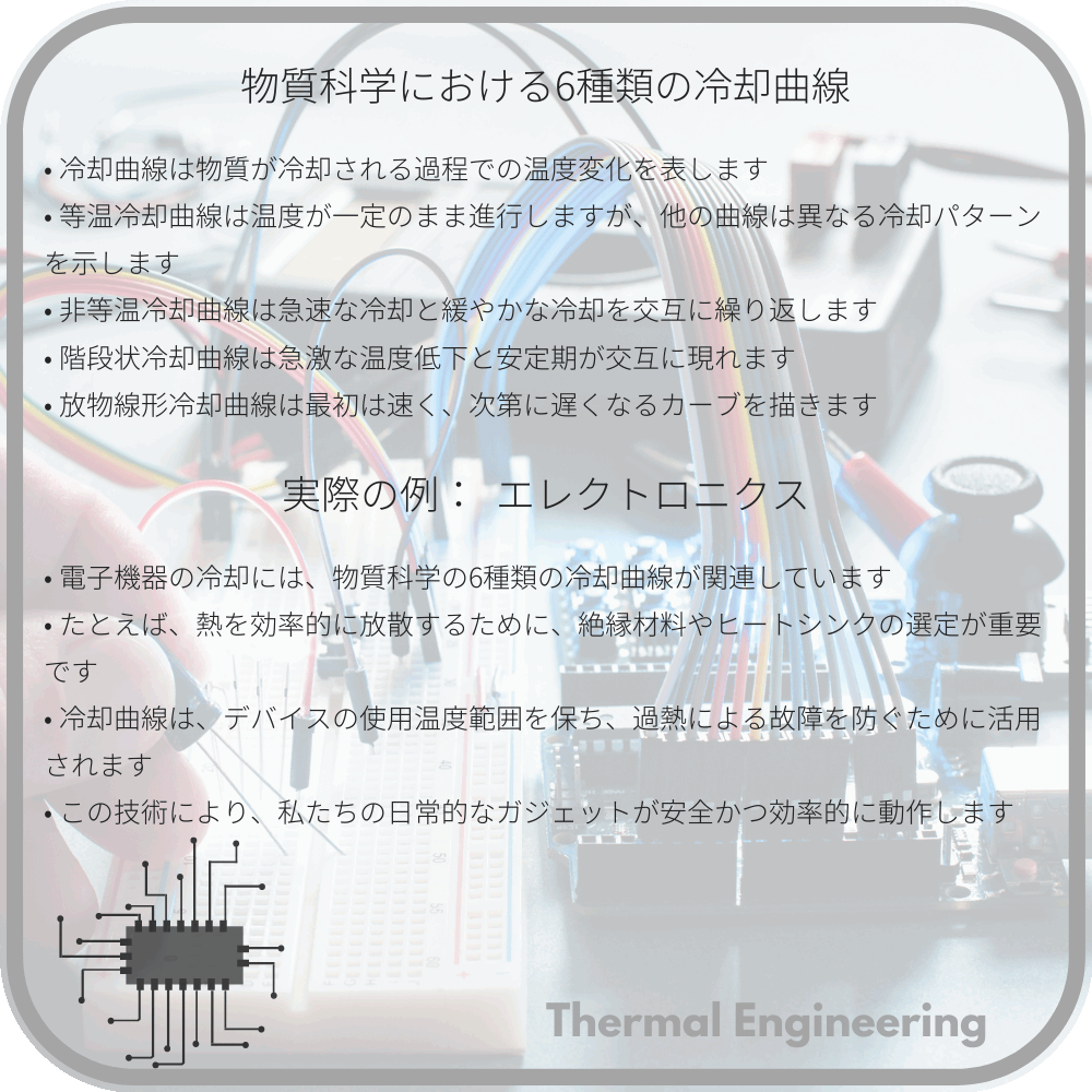 物質科学における6種類の冷却曲線