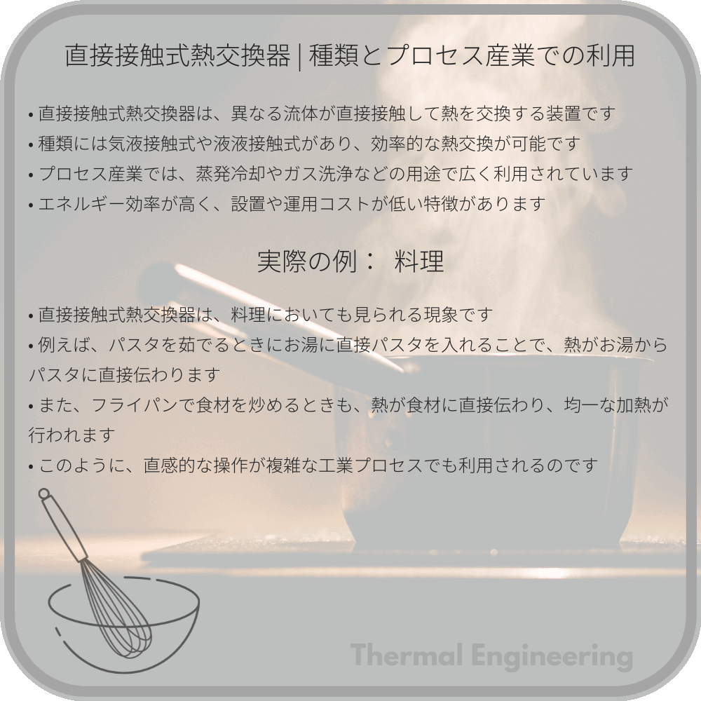 直接接触式熱交換器 | 種類とプロセス産業での利用