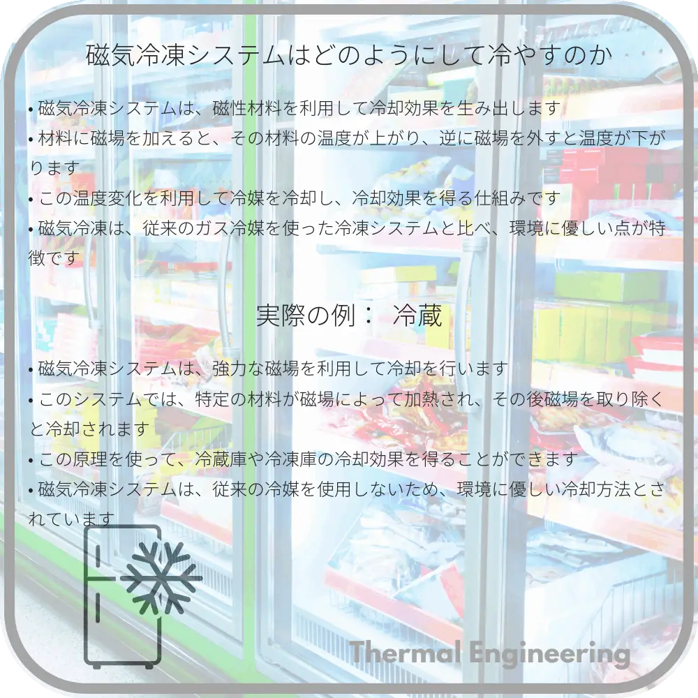 磁気冷凍システムはどのようにして冷やすのか