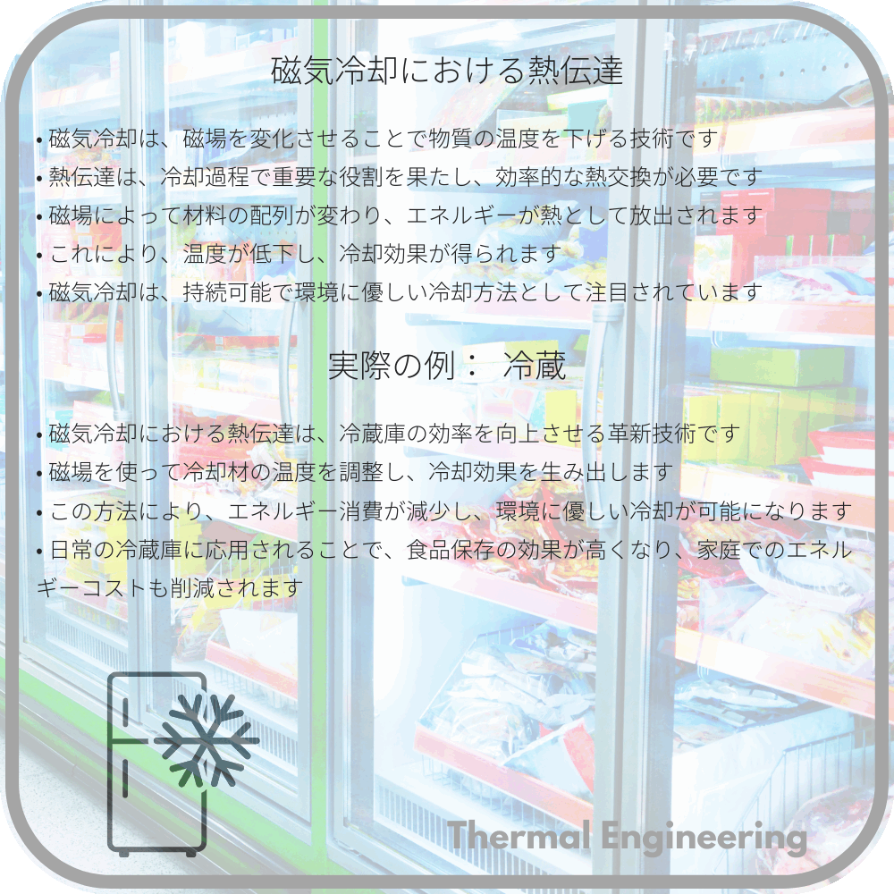 磁気冷却における熱伝達