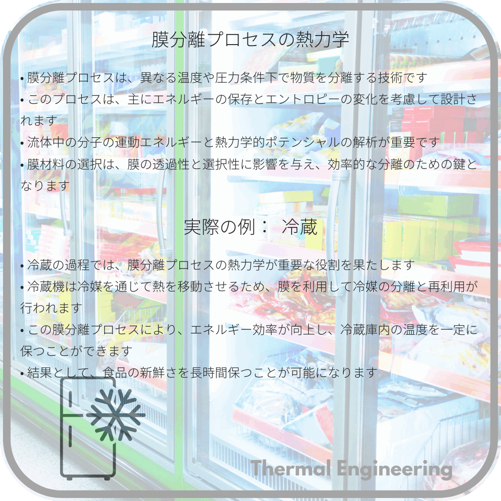 膜分離プロセスの熱力学